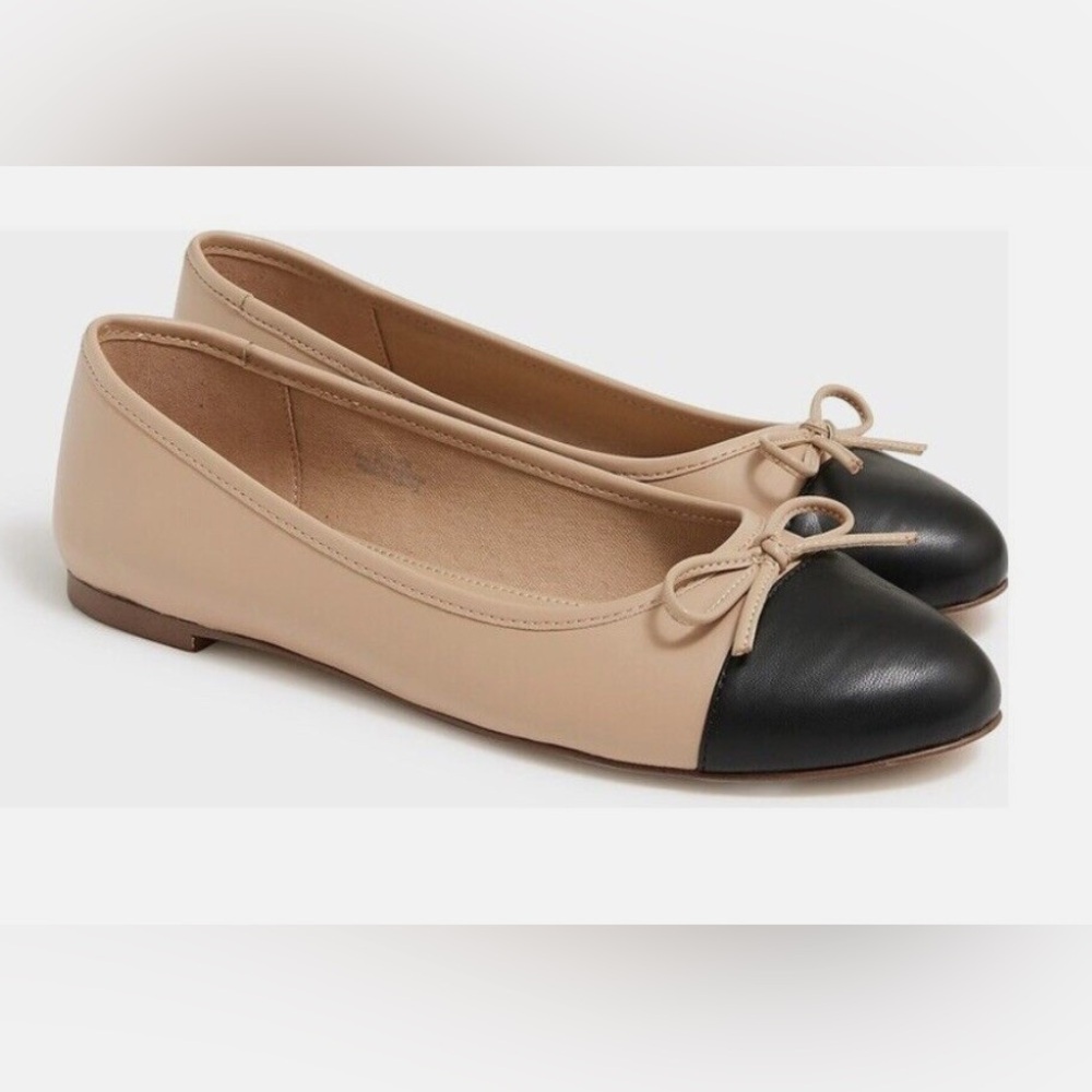 J. Crew Factory Beige and Black Flats